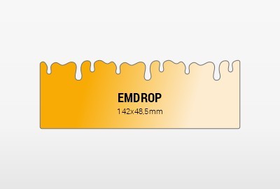Honigetiketten 142x48,5mm, mit Tropfenausschnitt - tropfender Honig
