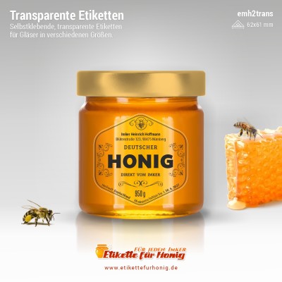 Transparenter Honigaufkleber - emh2trans- 15