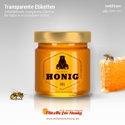 Transparenter Honigaufkleber - emh2trans- 8