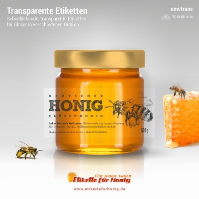 Transparenter Honigaufkleber - emvtrans- 1