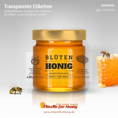 Transparenter Honigaufkleber - emvtrans- 10