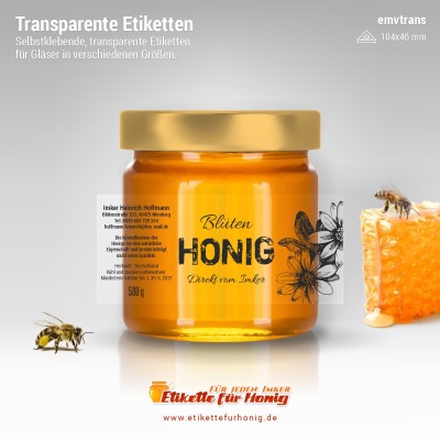 Transparenter Honigaufkleber - emvtrans- 13