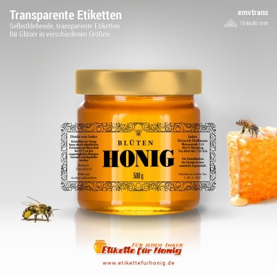Transparenter Honigaufkleber - emvtrans- 16
