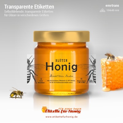 Transparenter Honigaufkleber - emvtrans- 19