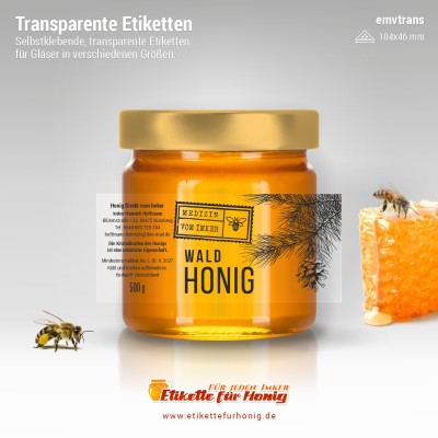Transparenter Honigaufkleber - emvtrans- 9