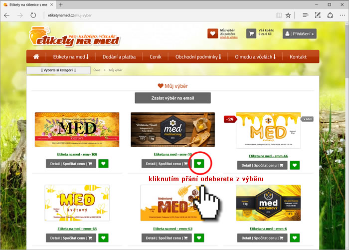 Můj výběr etikety na med